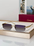 Cartier CT0544S 002 Gold Grey Rectangular Photochromic Unisex Sunglasses 🐆